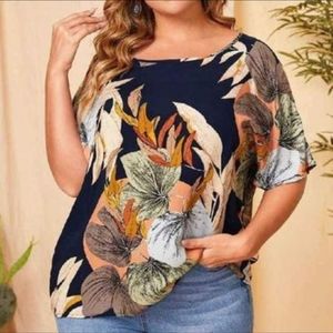 Womens Tropical Print Top